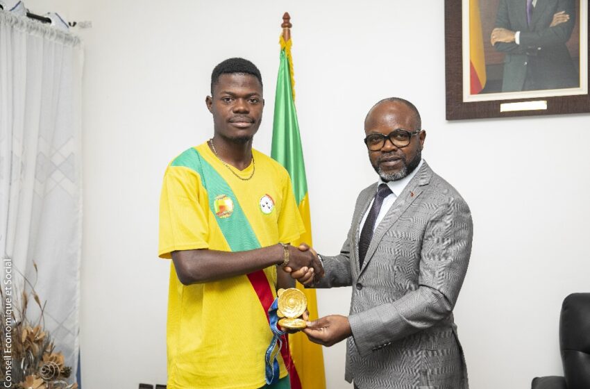  Audience au Conseil Économique et Social du Bénin : Conrad Gbaguidi félicite le champion Marcel Gbétagblé
